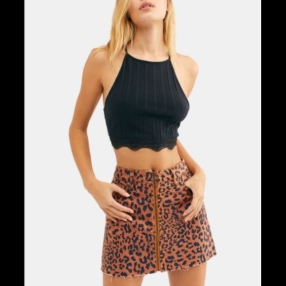 Free People Dresses & Skirts - NWT Free People zip it up leopard frayed skirt
